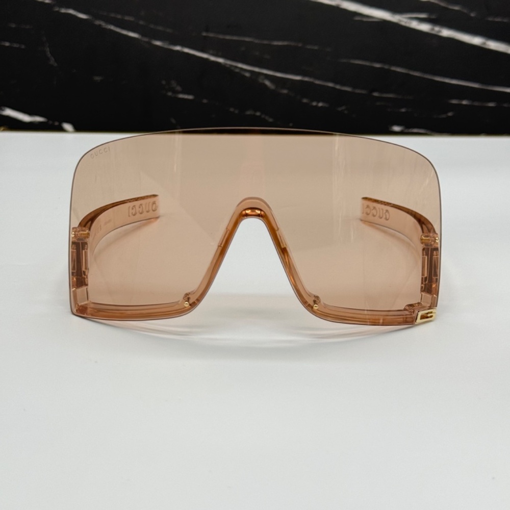 NEW GG1631S 010 GUCCI SUNGLASSES SHIELD CREAM EYEWEAR GUCCI MASK EYEWEAR - Picture 9 of 13
